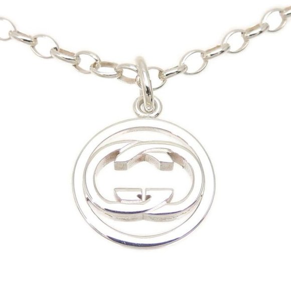 Gucci Framed Interlocking G Logo Necklace Silver NEW IN BOX - Picture 1 of 7